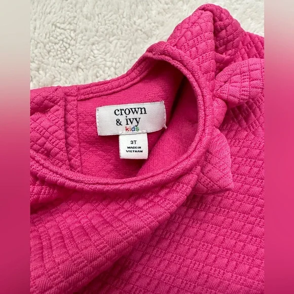 Pink dress with bow 3t - Picture 3 of 4